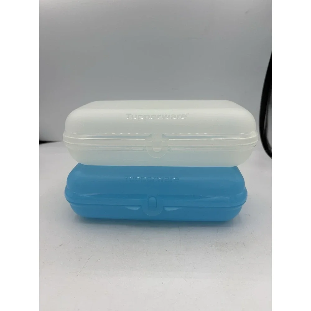 Tupperware Lunch Containers Maxi Twin To Go Oyster Case Pencil Box Lot of‎ 2